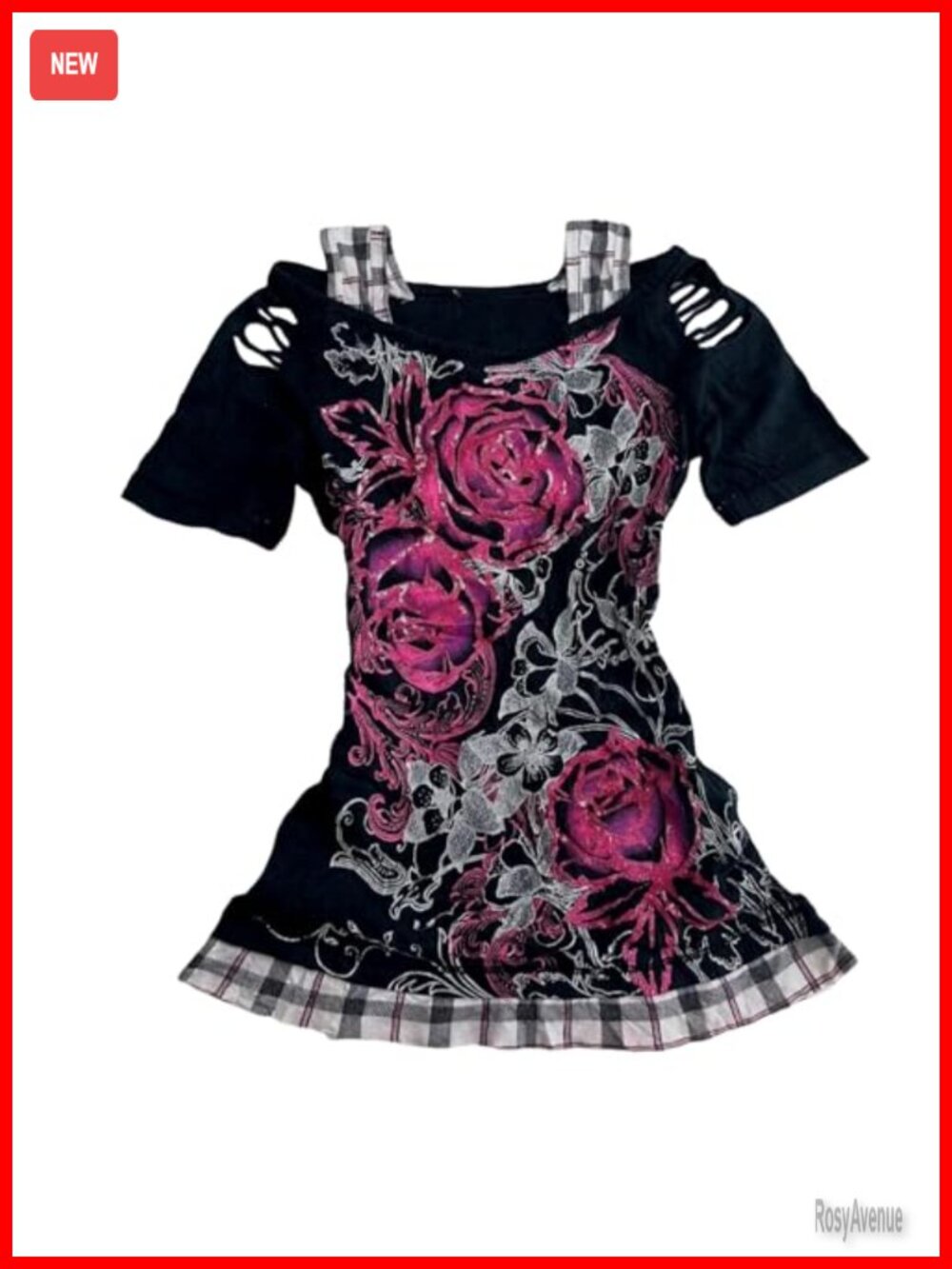 Y2K Grunge Graphic Tee Women Short Sleeve Top Emo Goth Harajuku